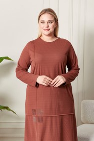 Resim Kadın Büyük Beden Mevsimlik Penye Takım - Haki / 2XL 
