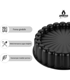Resim Amboss Ametist 26 cm Döküm Tart Kalıbı ( Siyah ) 