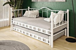 Resim Reyo Kamelya Yavrulu Daybed Sedir Karyola Beyaz 90X190 