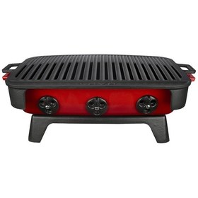 Resim Lava Döküm Dikdörtgen Mangal Izgara Set Döküm Demir Yekpare Çift Kulplu Ölçü 36x45cm - Kırmızı Kırmızı - Siyah 