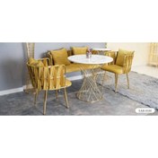 Resim Yuvaset Home MİM Gold - Sarı Kemerli Sarmaşık Çay Seti 