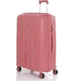 Resim Mçs Bavul Orta Ve Kabin 2li Set Kırılmaz Silikon Valiz V305 Koyupudra Koyu Pudra 