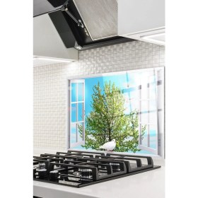 Resim Cam Ocak Arkası Koruyucu Ankastre Arkası Koruyucu | Pencere ve Güvercin 