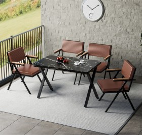 Resim Akira Mutfak Masa Siyah Taba 