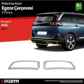 Resim S-dizayn Peugeot 5008 Krom Egzoz Çıkışı 2 Prç. 2017-2023 