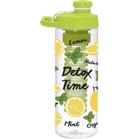 Resim Herevin Limon Desenli 650 ml Infuserli Detox Suluk Matara Vidalı Kapak 