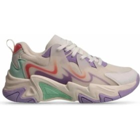 Resim M.P. 241-1673 Bej Mor Kadın Bağcıklı Yürüyüş Ayakkabısı 