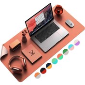 Resim Xrades Çift Renk Deri Mousepad Laptop Bilgisayar Için 80x40 Cm Koyu Kahve Ve Gri 