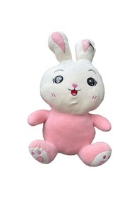 Resim Kulaklı Gülen Tavşan Uyku Arkadaşım Peluş Oyuncak 75 Cm Beyaz 