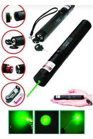 Resim DİBA AVM Şarjlı Güçlü Yeşil Laser Metal Kasa Anahtar Emniyetli Yeşil Pointer Yüksek Güçlü Işaretçisi 