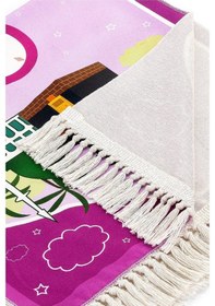 Resim Dijital Baskılı Çocuk Seccadesi - Balonlu Kabeli Pembe Renk - 44 X 78 Cm 