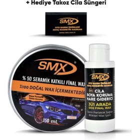 Resim Smx Final Wax 200 gr Beyaz 3'ü 1 Arada Hare Giderici - Boya Koruyucu - Cila 100 ml 