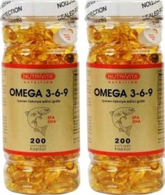 Resim Nutrivita Nutrition Omega 3-6-9 Balık Yağı 2x200 Kapsül 