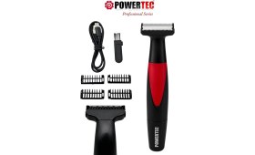 Resim Powertec TR-655 Vücut Tıraş Makinesi (Body Groom) Çift Bıçak - Sıfıra Yakın Kesim 