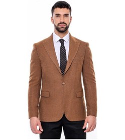 Resim Wessi Slim Fit Desenli Taba Erkek Ceket Taba 