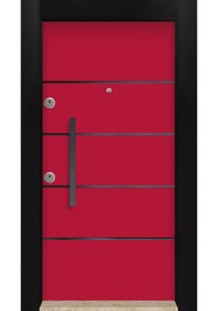 Resim MONO ÇELİK KAPI MN-6033 SAĞ KIRMIZI Dış İklim Kapısı 