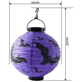 Resim Halloween Cadılar Bayramı Japon Feneri Kağıt Fener Pilli 20 Cm Mor Yarasa Diğer 