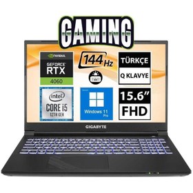 Resim Gigabyte G5 KF-E3EE313SD07 i5-12500H 32GB 512SSD RTX4060 15.6'' FullHD W11P Taşınabilir Bilgisayar 