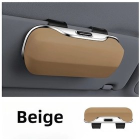 Resim Fochsia Bej Manyetik Güneş Gözlüğü Tutucu Tabanlı Dayanıklı Taşıma Kılıfı Araç Aksesuarı 