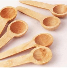 Resim 6'lı Ahşap Baharatlık - Ölçek Kaşığı - Ahşap Kaşık 7 Cm Ahşap 1 