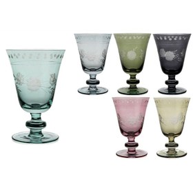Resim Mikasa Moor P342.101425 6'lı Mix Renkli Çiçekli Ayaklı Bardak 280ml 