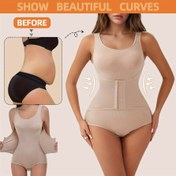 Resim 1 Adet Kadınlar İçin Yüksek Sıkıştırma Şekillendirici Bodysuit - Kalça Kaldırıcı Karın Kontrolü Korset, Çıtçıt Bağlantılı, Tam Göğüs Desteği & Büyük Beden Kolsuz Bodyshaper, Doğum Sonrası İyileşme ve Hamilelik İç Çamaşırı, Seksi Sarılma Kesimi, Modern Günlük Şekil Verici 