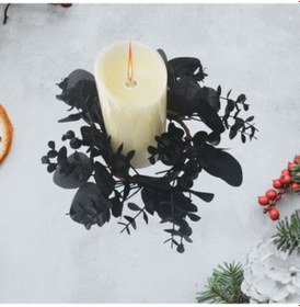 Resim Zcjb Magideal Mumluk Dekoratif Halka Masa Siyah Okaliptüs-64818 