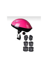 Resim Işıklı Çocuk Pateni Ayarlanılabilir Silikon Tekerli Frenli Metal Gövdeli Paten Ve Kask Dizlik Set Pembe 