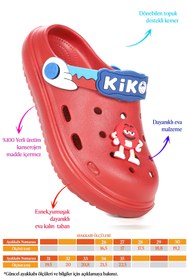 Resim Kiko Kids Printed Eva Plaj Havuz Okul Kreş Kız Çocuk Terlik Kırmızı 