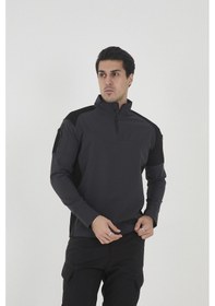 Resim Camp Scoutland Camp138 Outdoor Tactical Su iticili Erkek Antrasit-Siyah Taktik Sweatshirt Antrasit 