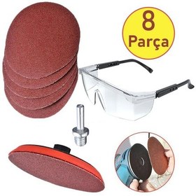 Resim Ugr Cırt Zımpara Seti Matkap Aparatı Gözlük 115 Mm 8 Parça N11.7873 