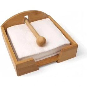 Resim Storemax Bambu Lüks Peçetelik Kare, Rüzgar Koruma Aparatlı Doğal Bambu Peçetelik – Şık ve Dayanıklı Tasarım (18CM x 18CM x 5cm) 