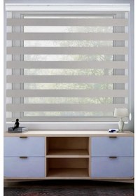 Resim Gri Dar Piliseli Zebra Perde Gri 