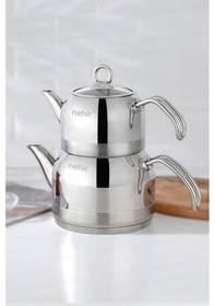 Resim Nehir Lotus Midi Orta Boy Çelik Çaydanlık Nehir Gri 