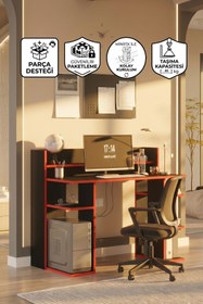 Resim Yurupa Pantego 124cm Oyuncu Masası Gaming Çalışma Masası Siyah-Kırmızı PAN1-BK 