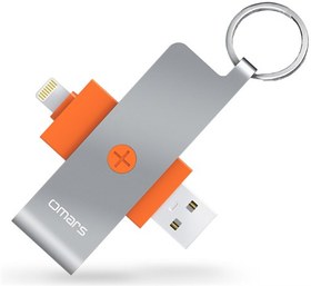 Resim Omars USB 3.0 ve Lightning Micro SD Kart Okuyucu Turuncu 