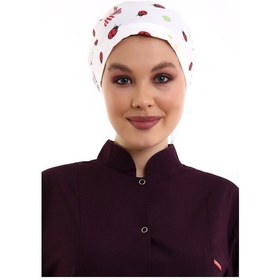Resim Uğur Böceği Tesettür Desenli Cerrahi Bone - Tesettür Doktor Hemşi-Standart-4204 Uğurböceği 