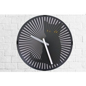 Resim Saat Hareketli Kedi Sesli Duvar Saati Kedili Dekoratif Hediyelik Siyah 