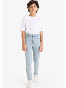 Resim Defacto Ayıcılıklı Slım Fıt Düz Paça Jean Pantolon Erkek Çocuk F8478A826SM Mavi 