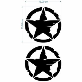 Resim Genel Markalar Skm Army Yıldız 13 X 13 Cm Siyah Sticker 2 Li 