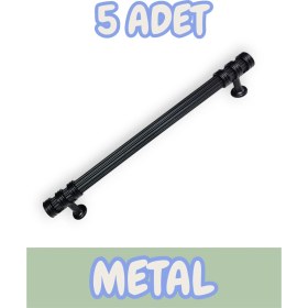 Resim Çizgili Nesli Alüminyum Metal Lüks Modern Mobilya Çekmece Mutfak Dolabı Kulpu Siyah (5 Adet) 