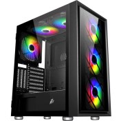Resim 1st Player Ar7-G Siyah 750W 80+ Sılver Atx 3.1 Argb 4X12CM Fan Temperli Cam USB 3.0 Atx Kasa 