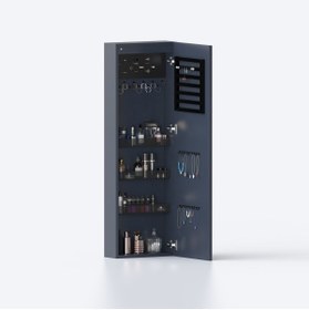 Resim DECOBOX Paris Led Aydınlatmalı Boy Aynalı Takı Dolabı Kilitli 