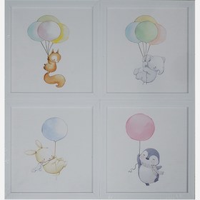 Resim Mina Art Çerçeveli Tablo 4'lü Çocuk Serisi 28x28 cm 