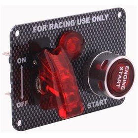Resim Sones Karbon Fiber Flip-up Start Kontak Anahtarı Paneli Ve Yarış Sporları İçin Aksesuarlar 
