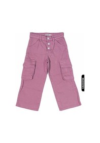 Resim Xo Kids Kargo Cepli Düğmeli Düz Paçalı Kız Çocuk Pantolon 5-14 Yaş 23022 Gülkurusu 