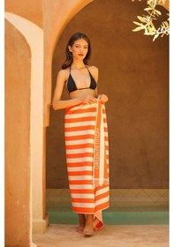 Resim Delmor Tangerine, Taşıma Çantalı, Doğa Dostu, Büyük Boy 100x180 Cm , Plaj Havlusu. Tangerine 