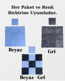 Resim DECOZEYN Antrasit Renk Peluş Kreş Halısı Anaokulu puzzle halı Japonhalı 