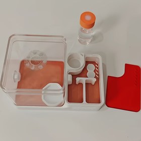 Resim 1 Adet Mini Böcek Kutusu, Su Şişesi ve Besleme Kabı – Karınca Evi ile Bilim Öğrenme Seti, Yuva Odası ve Kaçış Önleyici Tasarım Dahil 