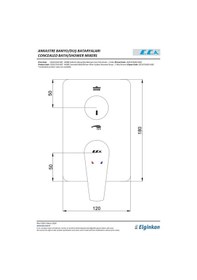 Resim Eca Niobe 102167243-KDE Sıva Üstü Grubu 2 Yollu Ankastre Banyo Bataryası Krom 